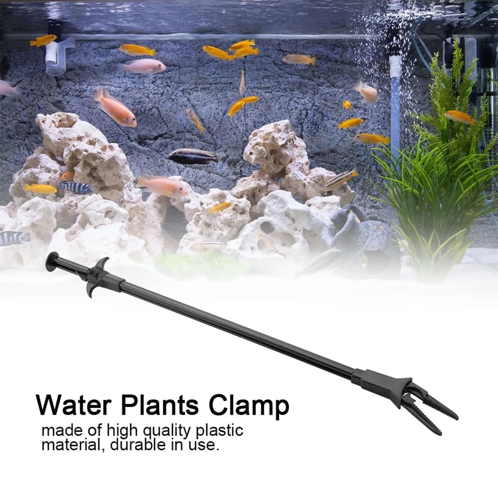 Pinzetta in Plastica per Pesci, Pinzetta in Plastica per Acquario, Pinza in Plastica per Piante Acquatiche e Alghe, Strumento di Pulizia
