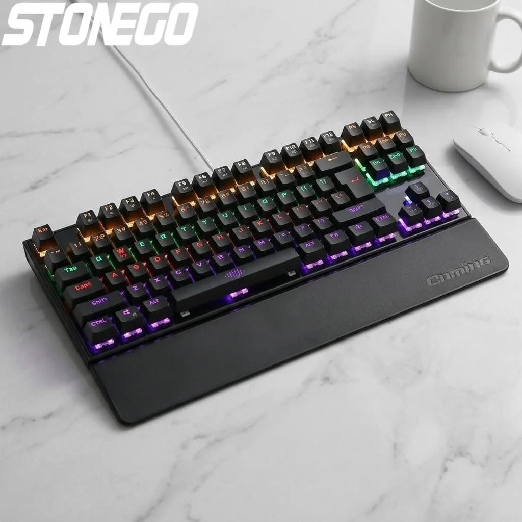 Tastiera Meccanica da Gaming Retroilluminata RGB USB Cablata Anti-Ghosting 26 Tasti Design Ergonomico Compatto per Giocatori