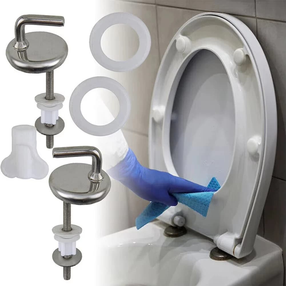 Cerniere per sedili WC silenziose in acciaio inossidabile da 2 pezzi - Con accessori di montaggio, per apparecchi da bagno domestici