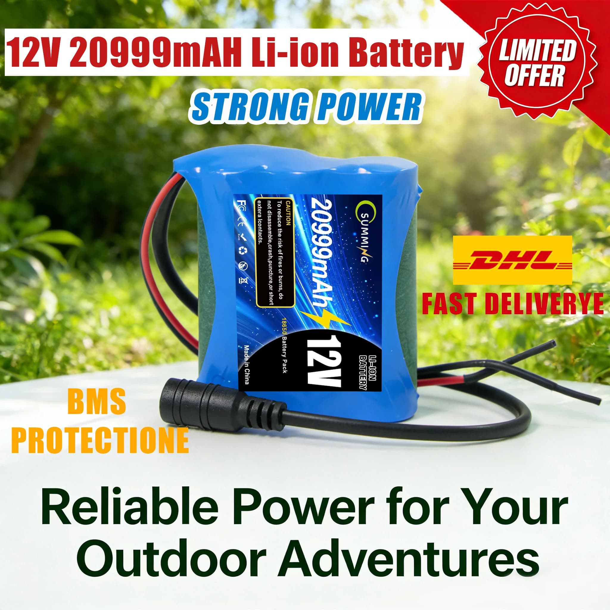 Batteria ai Polimeri di Litio 12V 20.9Ah 🍈 Batteria 12.6V 20999mAh 100% Nuova per Drone RC 🍒 Set Power Super Ricaricabile + Caricabatterie