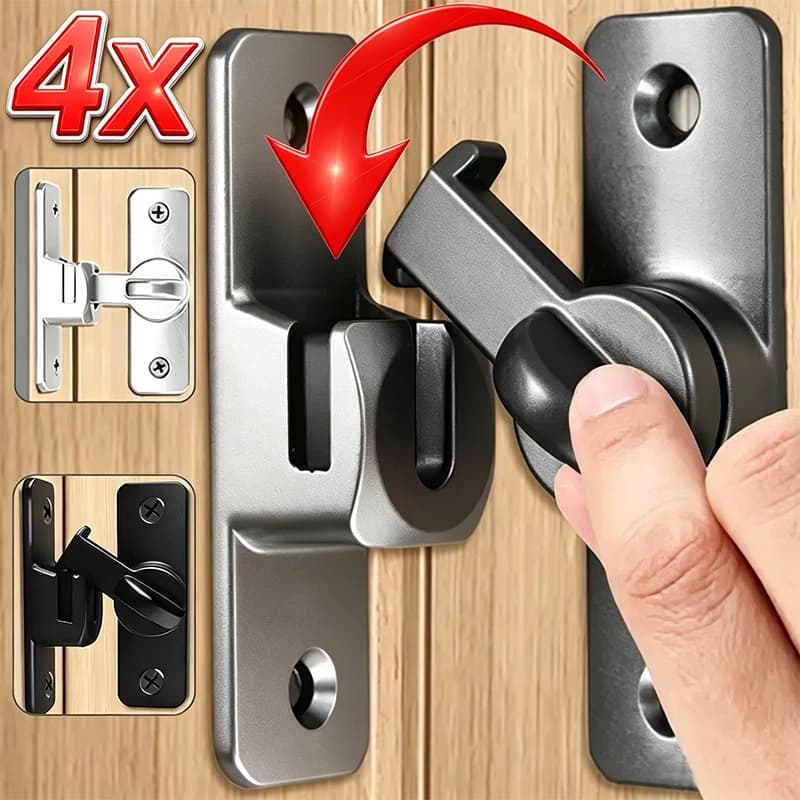 4/1set Stainless Steel Hook Latch Window Drawers Cabinet Locks 90 Degree Barn Door Latch Bolt Hook Sliding Gate Buckles Hardware