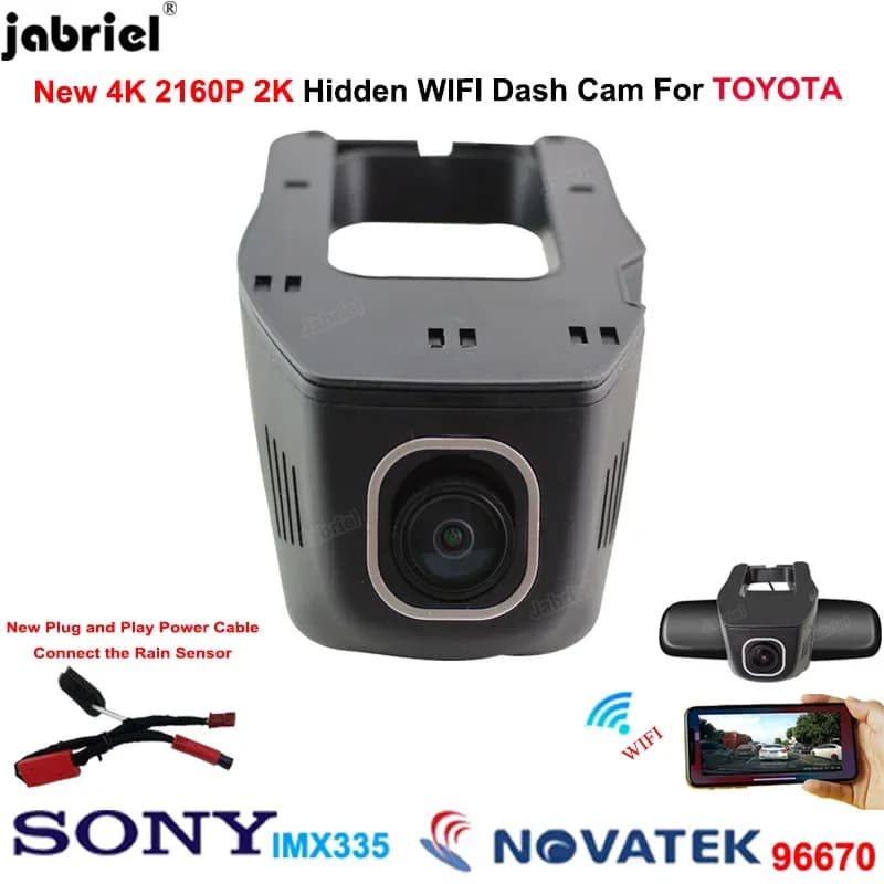 New 4K Dash Cam Auto DVR Recorder for Toyota CHR LE XLE fwd awd RAV4 XLE XA50 Camry Highlander Corolla Yaris Mirai Kluger Avensis