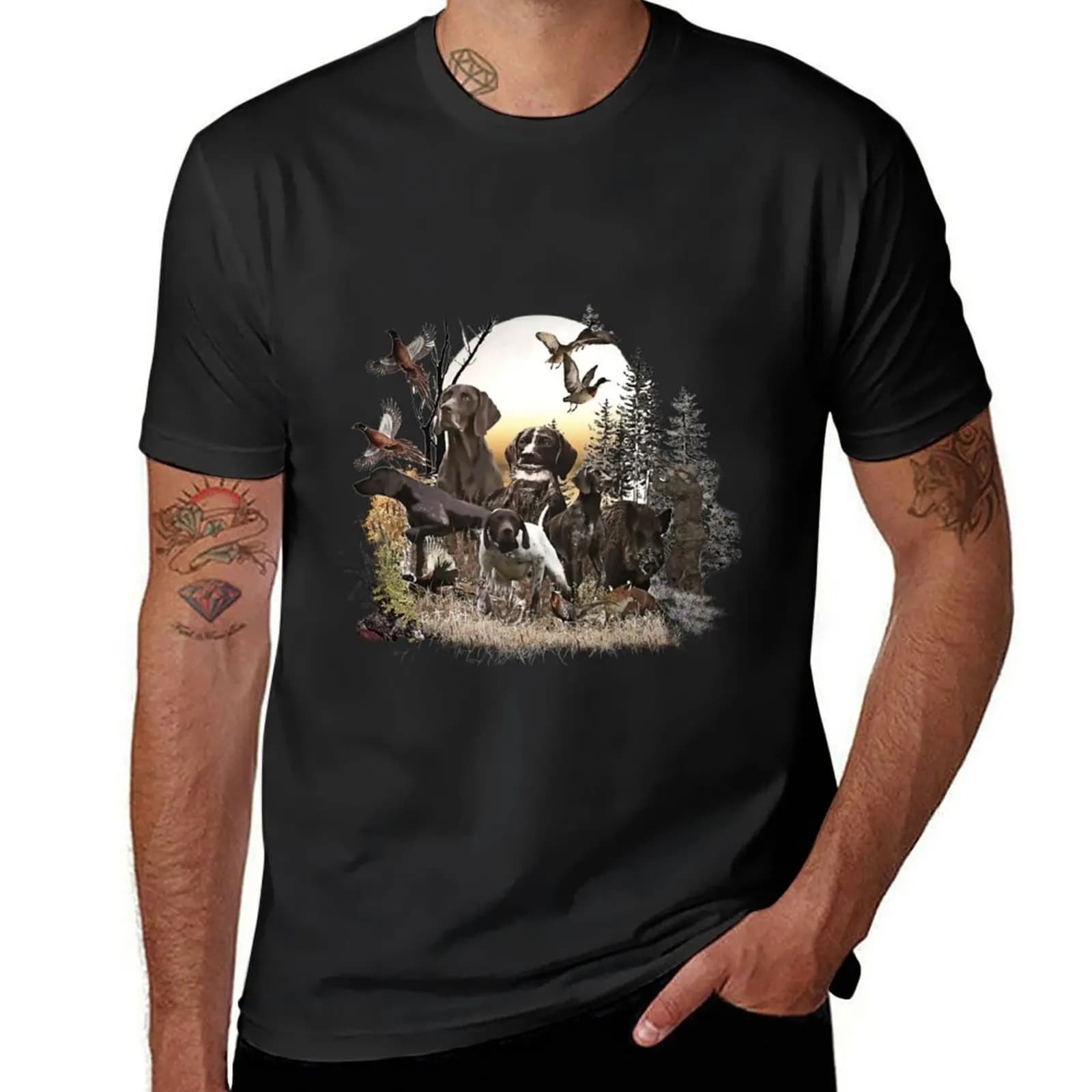 German Shorthaired Pointers ready to hunt T-Shirt sports fans blacks anime clothes designer t shirt men