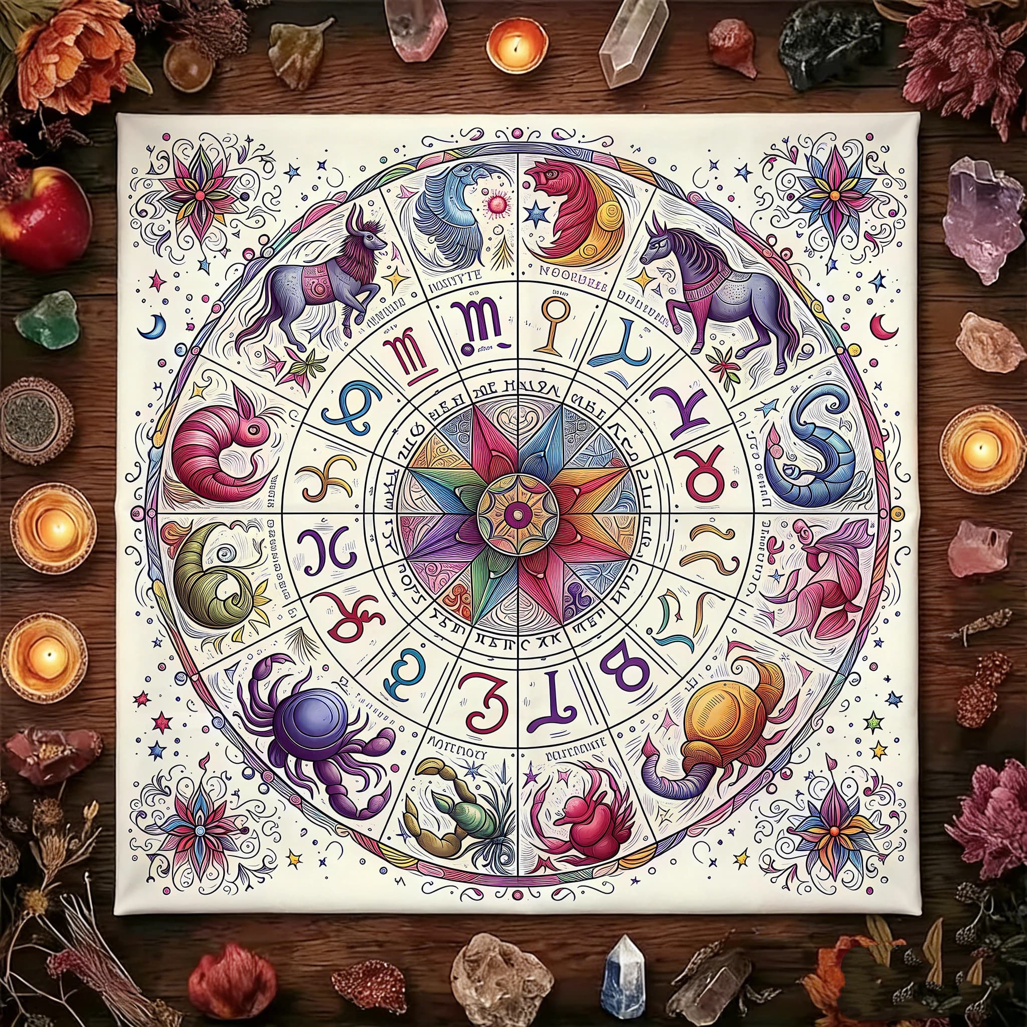 1 pz Tappeto da Tavolo per Tarocchi Sole e Luna, Tappetino per Divinazione Stregoneria e Astrologia, Accessori per Cerimonie e Decorazioni per la Casa