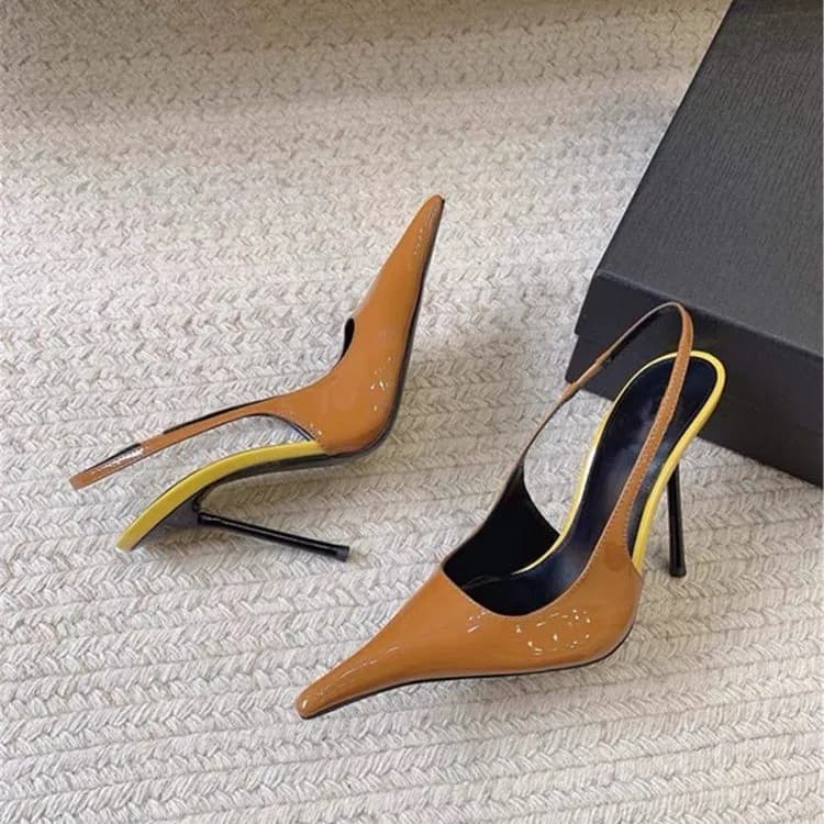 Back Empty High-heeled Sandals for Women 2026 Spring New Stiletto Shallow Mouth Sexy Pointed Toe