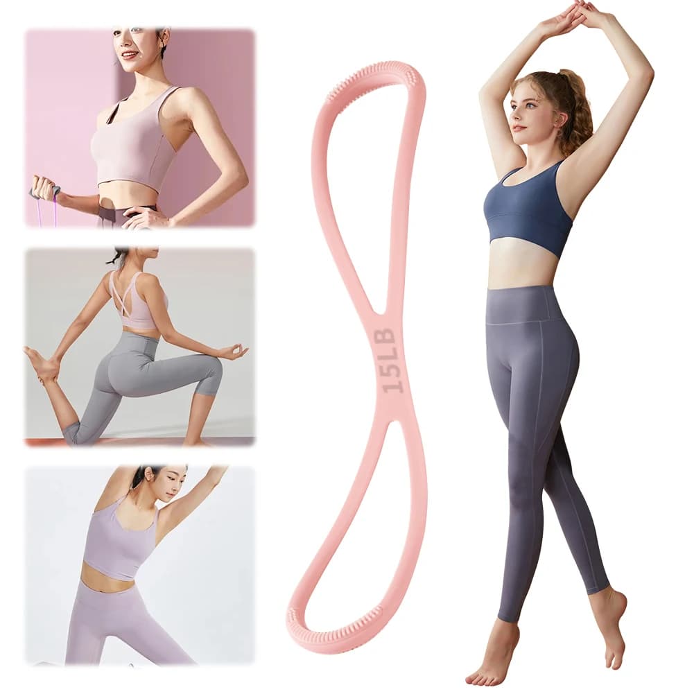Fasce di resistenza per yoga Fascia di resistenza elastica a forma di 8, corda per tirare la palestra di casa, allenamento fitness, braccio toracico e spalla