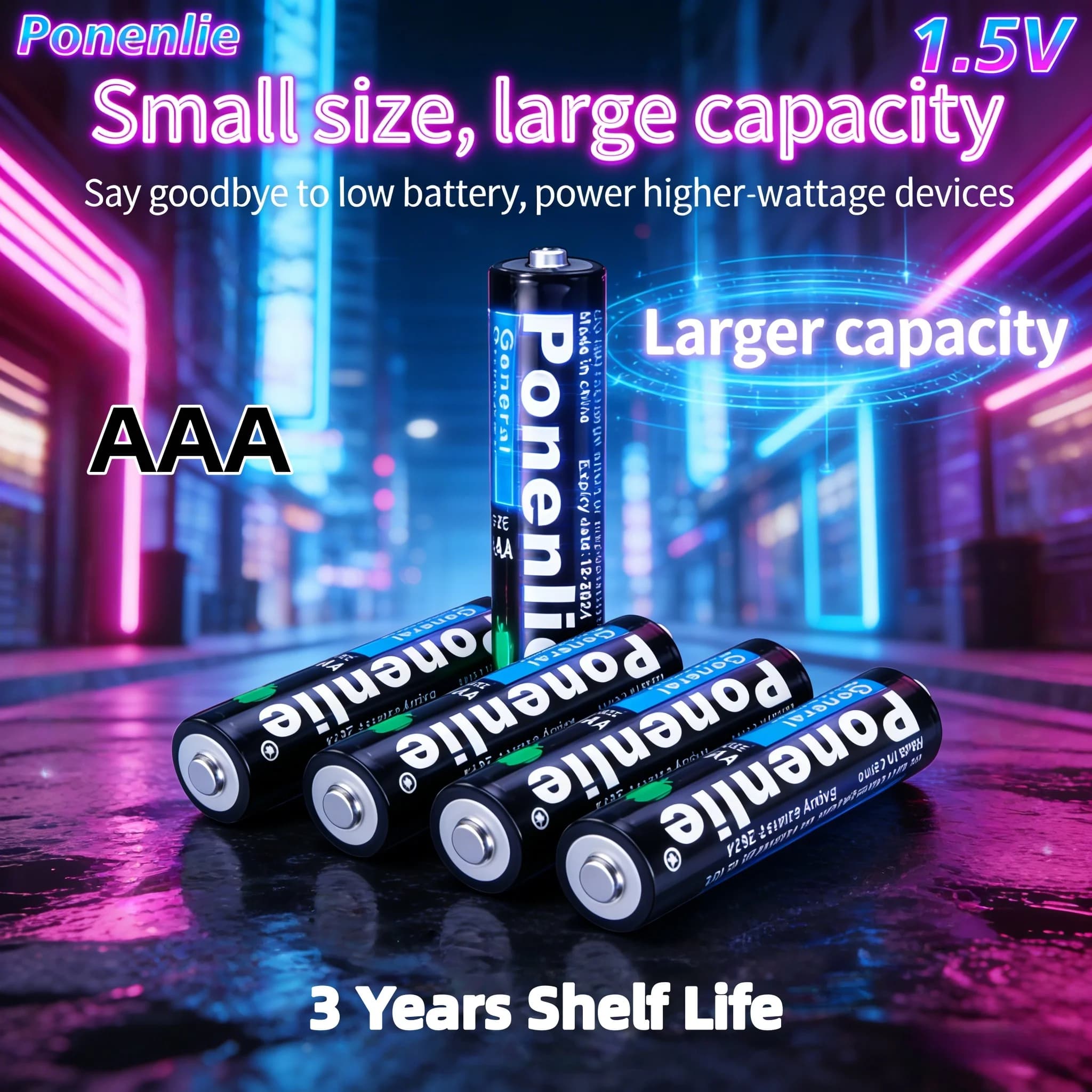 Batterie a Secco Carbonio-Zinco AAA 4-32 1.5V Lunga Durata - Adatte per Giocattoli, Auto Telecomandate, Torce/Calcolatrici/Sveglie