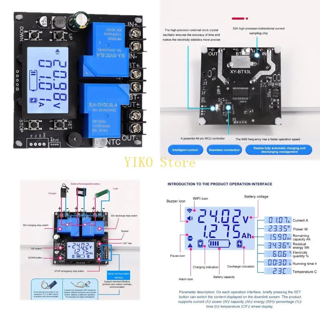 K32C Protezioni batteria fai-da-te Interruttore interruzione tensioni programmabili Schermo LCD 10V-110V