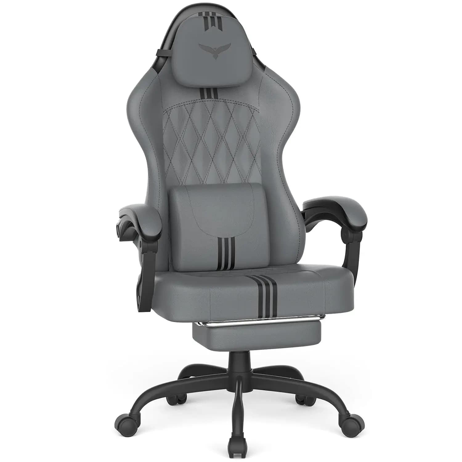 PU Leather Gaming Chair – Wider Seat Cushion, Diamond Double-Stitching, Ergonomic High Back with Footrest, Computer, Customized