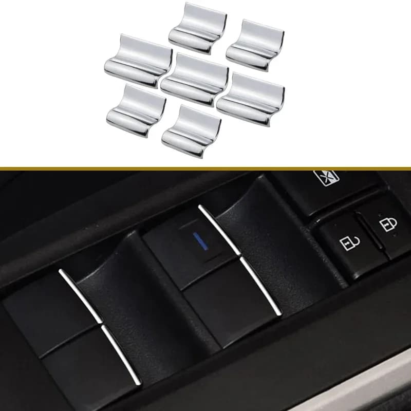 Accessori per auto in ABS cromato, copertura per pulsanti alzacristalli, decorazioni per Toyota CHR C-HR Sienna Fortuner 2016 - 2021