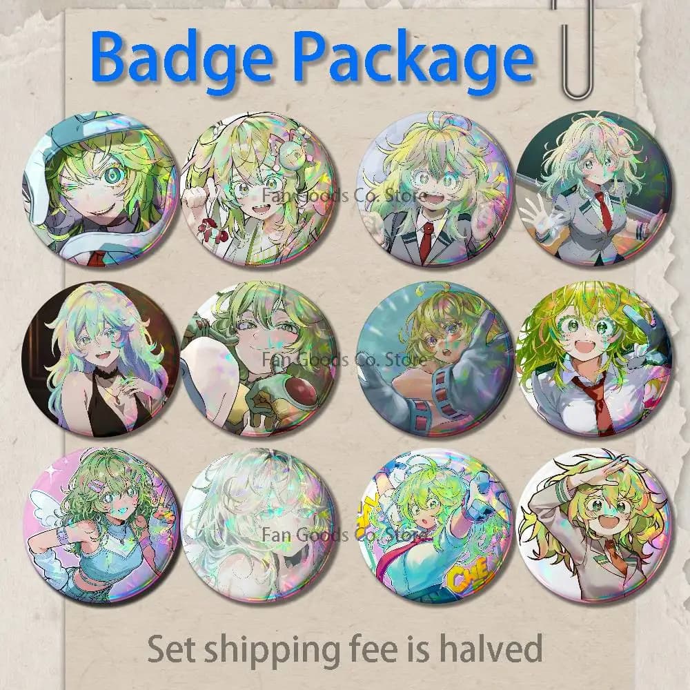 Set di 2 spille Anime T-Toru H-Hagakure, accessori per zaini e abbigliamento, gioielli, spilla rotonda a tema cartone animato, distintivo a bottone, regalo da collezione