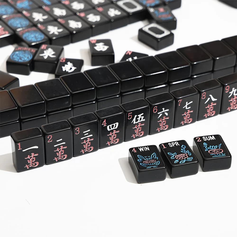 HYS pure black American hand rubbing mahjong leisure and entertainment acrylic mahjong American mahjong tiles