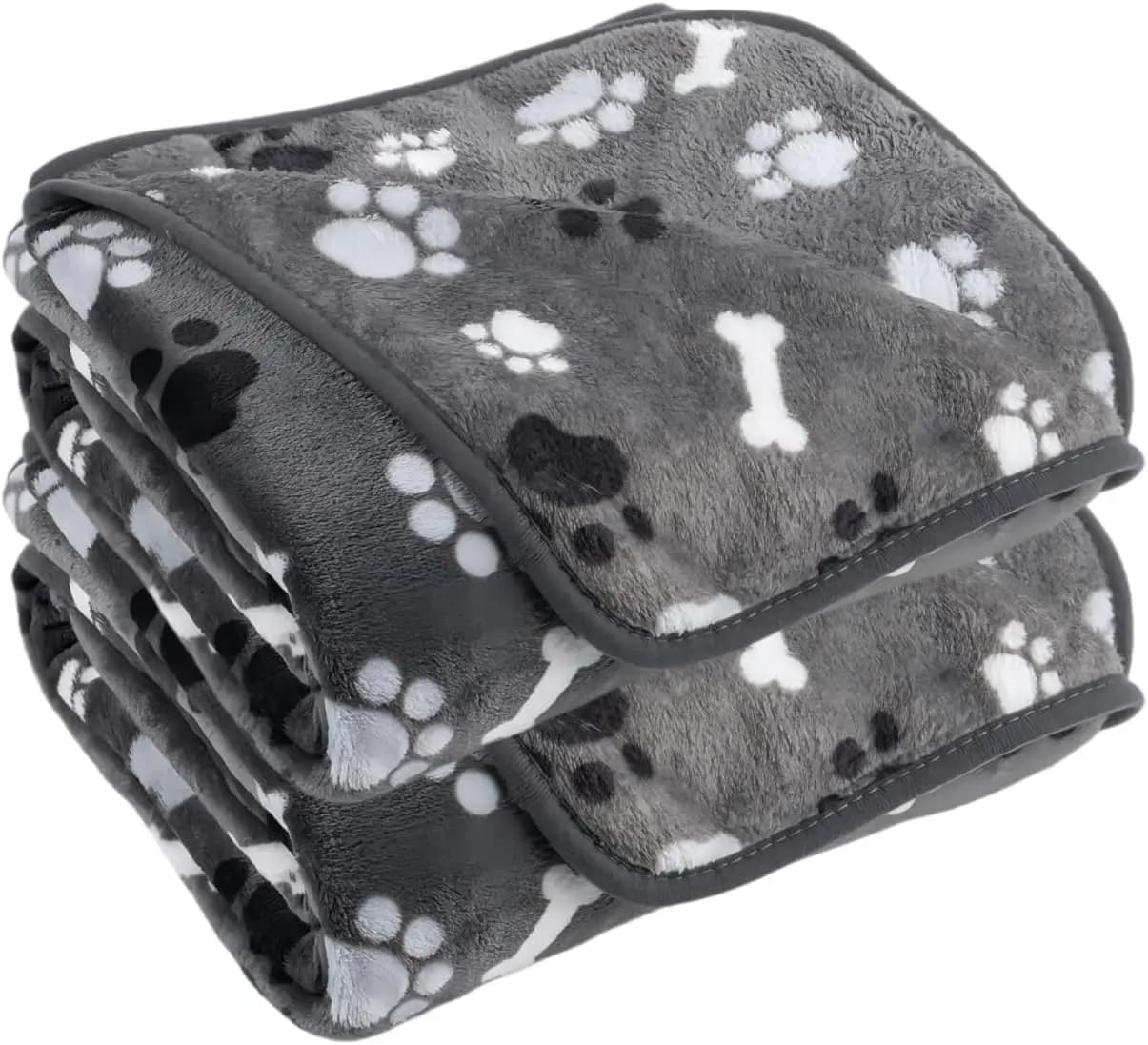 Coperta Ultra Morbida per Cani, Confezione da 2, Protezione Divano in Flanella, Copriletto Lavabile per Animali Domestici, 40"x30" Grigio