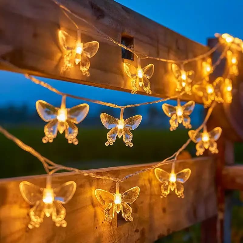 Butterfly LED String Lights, Transparent Butterfly Fairy Lights Battery Powered Twinkle Garland Lights for Christmas Tree Party