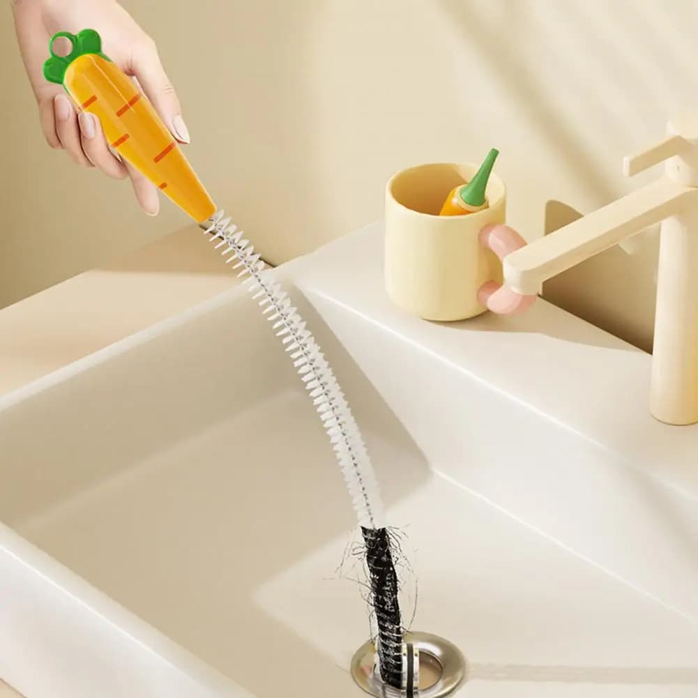 Sink Drain Overflow Cleaning Brush Household Sewer Hair Catcher Long Pipe Cleaner Home Kitchen Sink Shower Tub Hair Clogs Bendab
