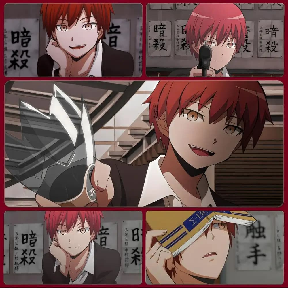 Tappetino per mouse anime A-Assassination Classroom, grande tappetino da gioco con bordi cuciti, tappetino da scrivania ispessito per PC