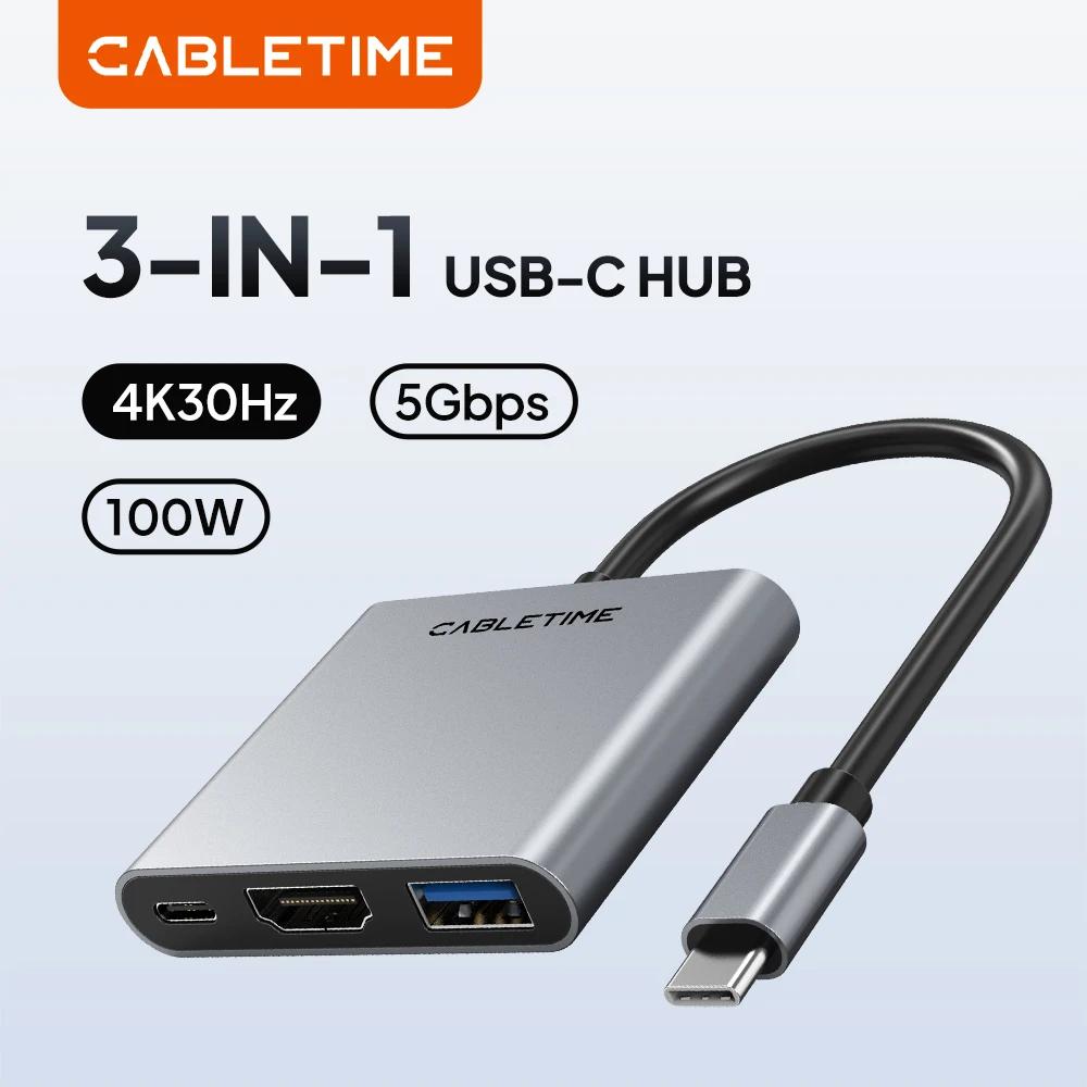 USB Hub CABLETIME 4K HDMI for Nintendo Switch, Dock Multifunction USB C HDMI for MacBook Pro, Matebook, Huawei Mate