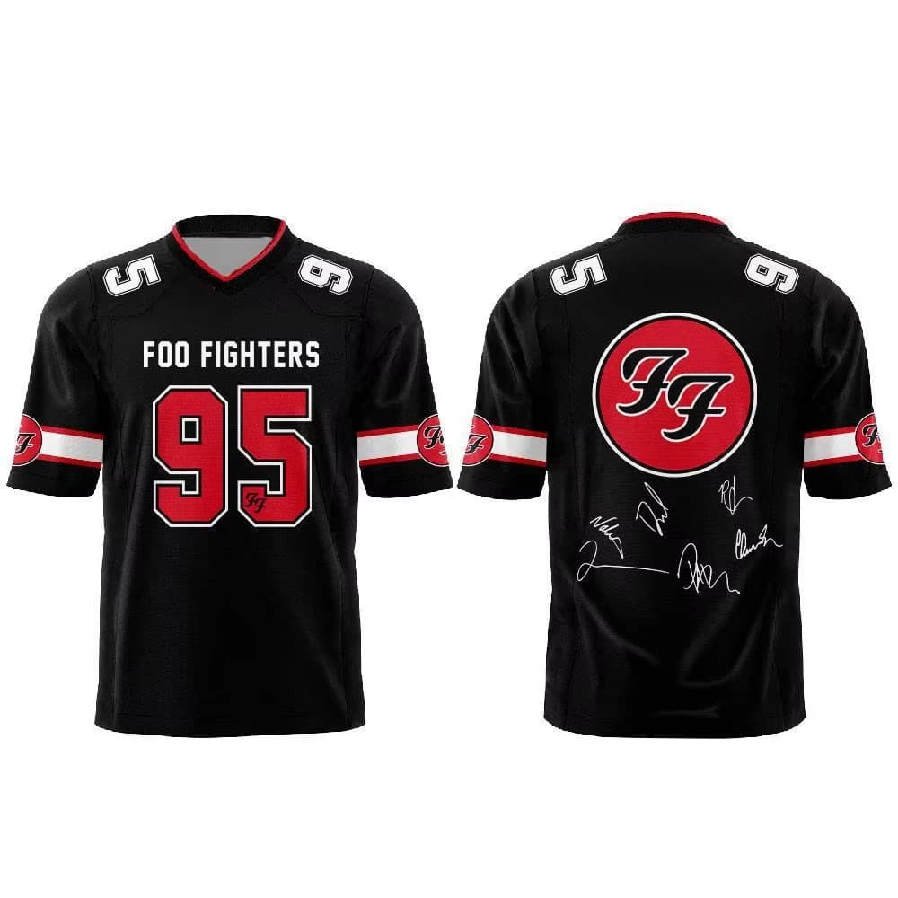 Summer Foooo Fighters Take Cover Tour Football Tees Soccer Jersey V-neck Short Sleeve Suitable for Both Men and Women