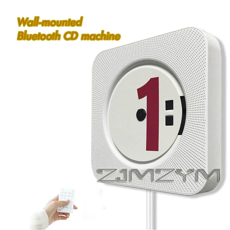 Lettore CD Altoparlante Bluetooth Schermo LED Lettore musicale montato a parete Radio FM Lettori CD/MP3 stereo da 3,5 mm con telecomando