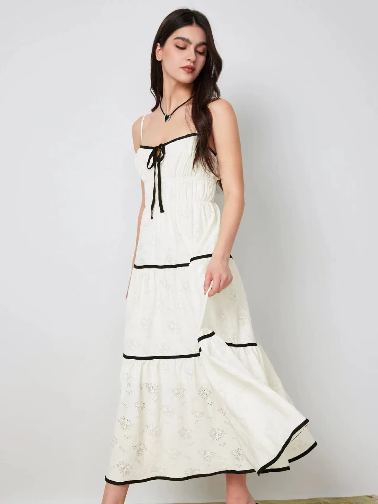 Sexy Strap Splice Slim Fit Dress Belted Long Skirt High Waist Commute Style No Sleeve A-Line Single Piece Summer Dress