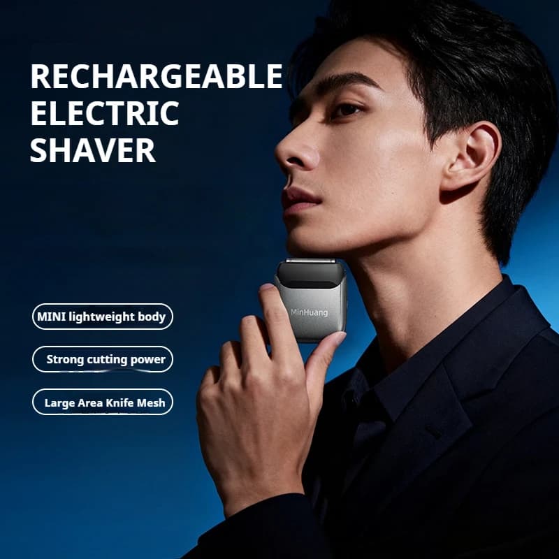 Mini triple rechargeable electric shaver blade for beard and body, for man, practical shaver.
