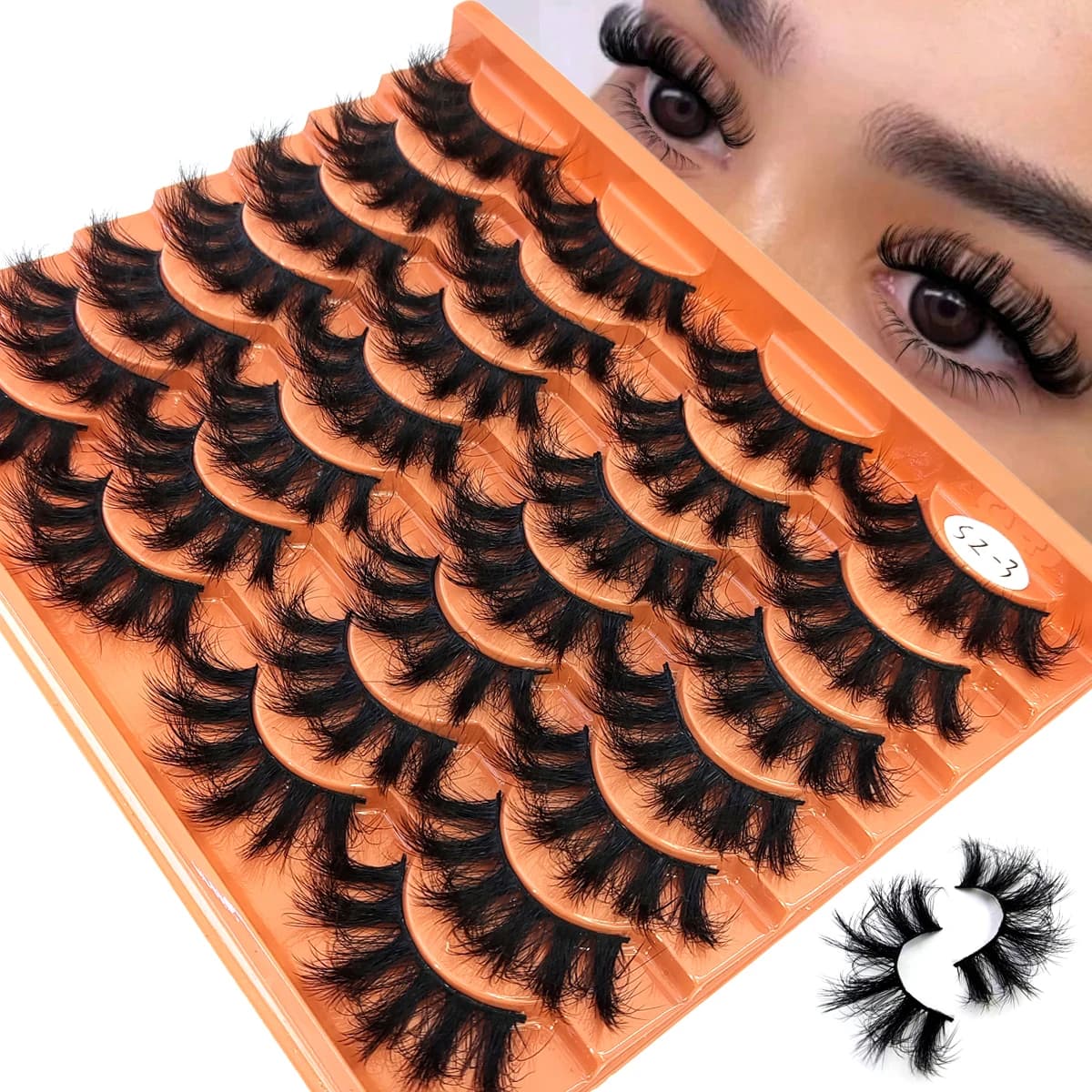 New 14 pairs of artificial mink eyelashes 3D dramatic fake lashes Hand-made fluffy lashes Natural long lashes
