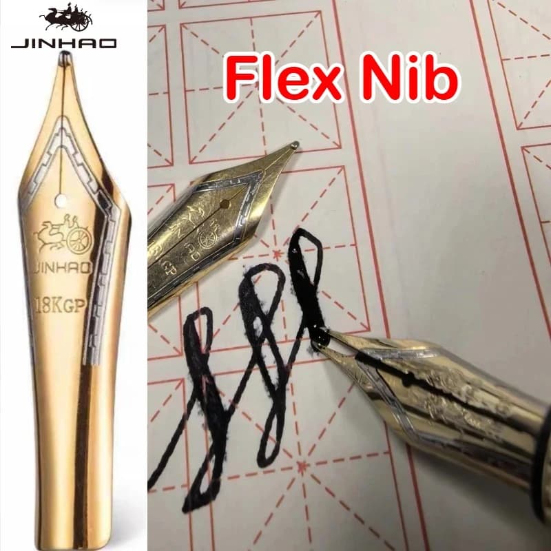 JINHAO Flower Style Soft Elastic Fountain Pen Flex Nib For X450 X750 100 Round Body ES ER Pointed Tip School Supply Stationery