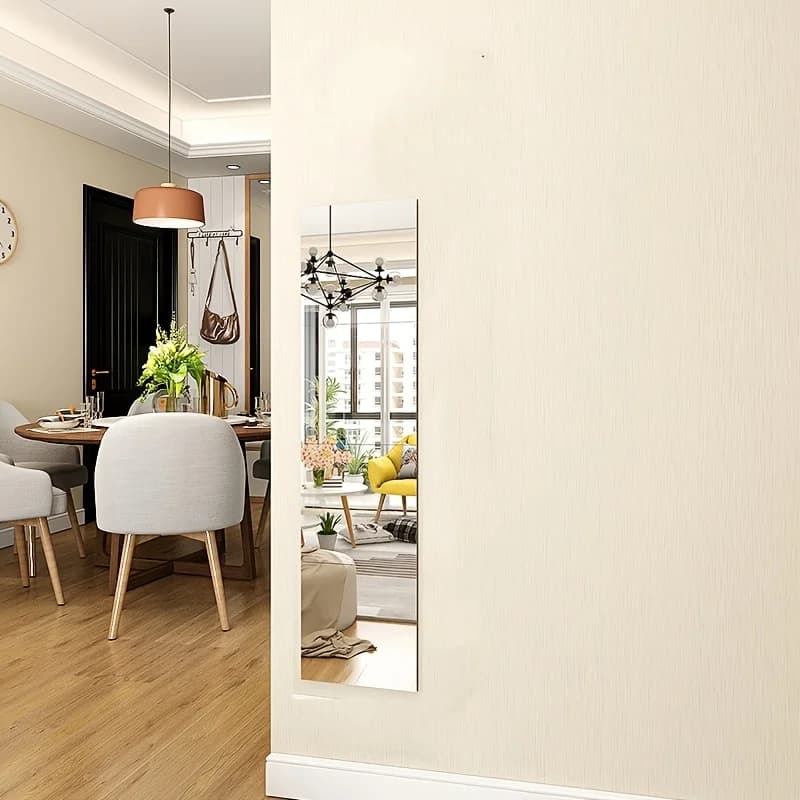 4PCS DIY Design Easy to Install Mirror Stickers for Bathroom Studio Art Room Decor Creative Rental House Makeup Mirror Decor