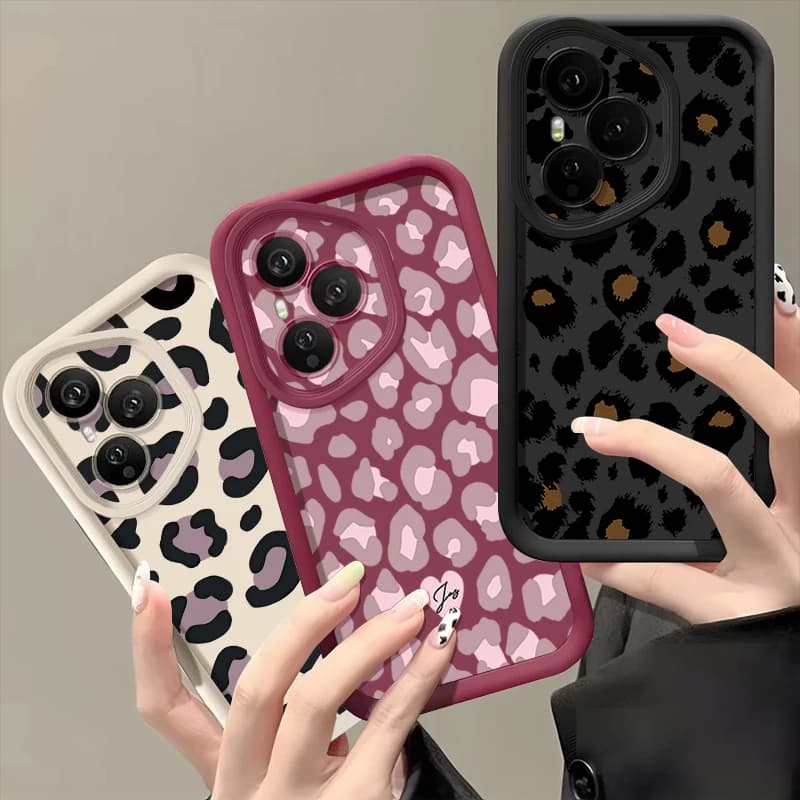 Custodia Morbida in TPU per Honor 400 200 Pro Magic7 Lite X8c X9c Smart X6a X6b X6c, Cover Antiurto con Stampa Leopardata Colorata