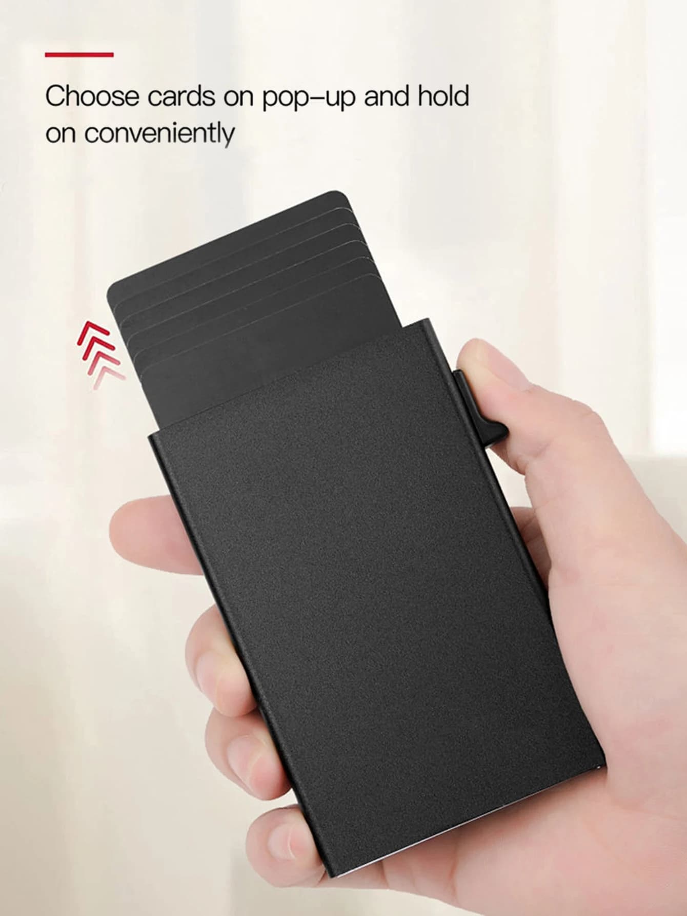 Portafoglio da uomo in lega di alluminio ultrasottile con blocco RFID aziendale porta carte di credito pop-up automatico minimalista