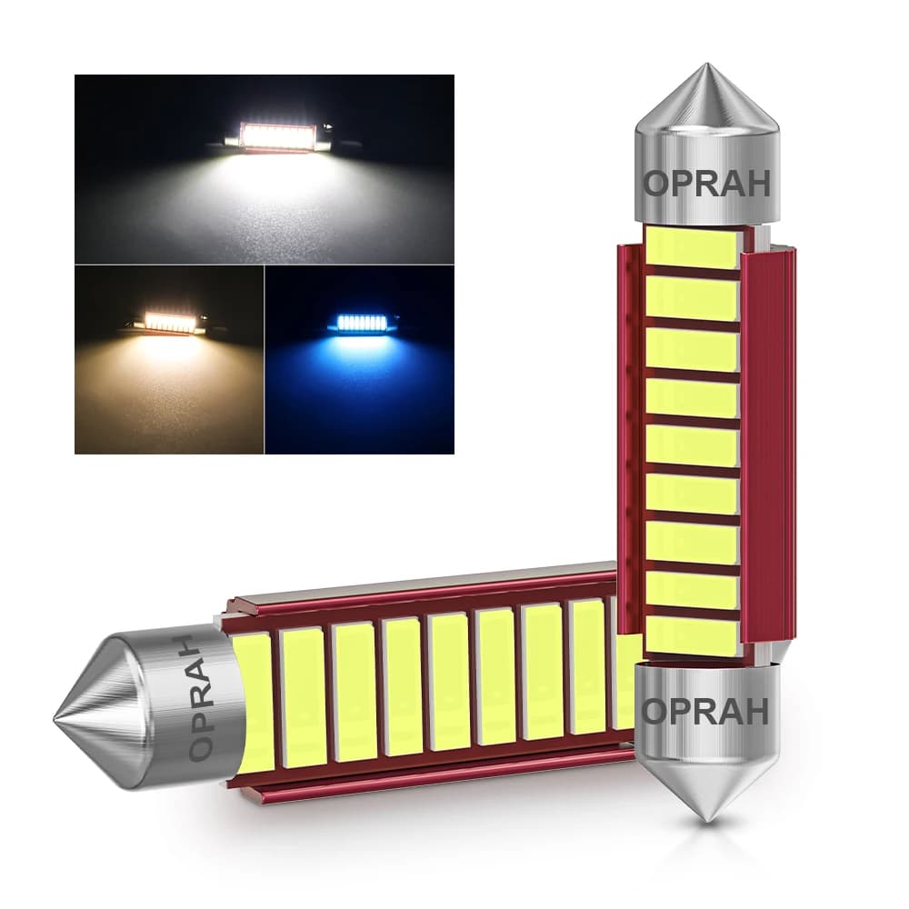 2 pz 31mm 36mm 39mm 41mm C5W C10W festone luci a LED lampadine interne per auto lampade targa bianco caldo blu ghiaccio 12V diodo