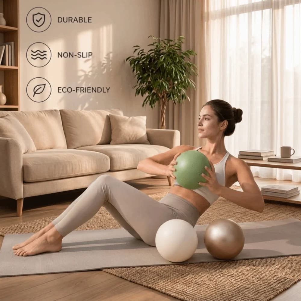 Household 22 cm Yoga Ball Inflatable Soft Pilates Ball Slip Resistant Anti-Burst Fitness Pilates Ball Gym