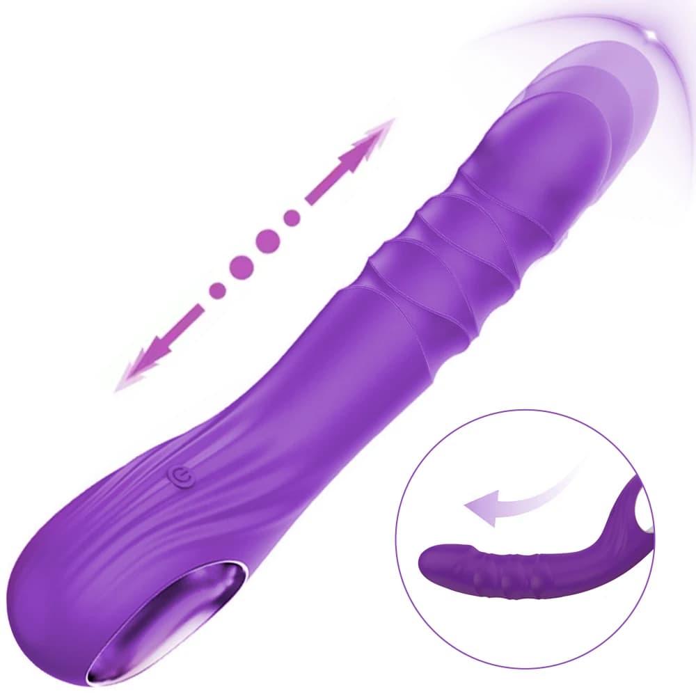 Potente simulazione telescopico vibratore dildo stimolatore anale clitorideo punto G modalità di vibrazione a 10 velocità giocattoli adulti del sesso per le donne