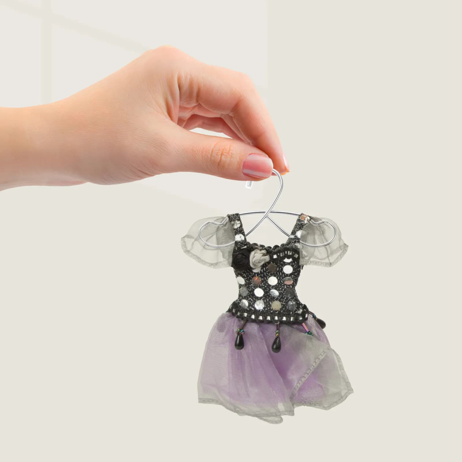 5 Pezzi Appendiabiti in Miniatura, Accessori per Casa delle Bambole in Scala 1:6, Organizzatori per Armadio