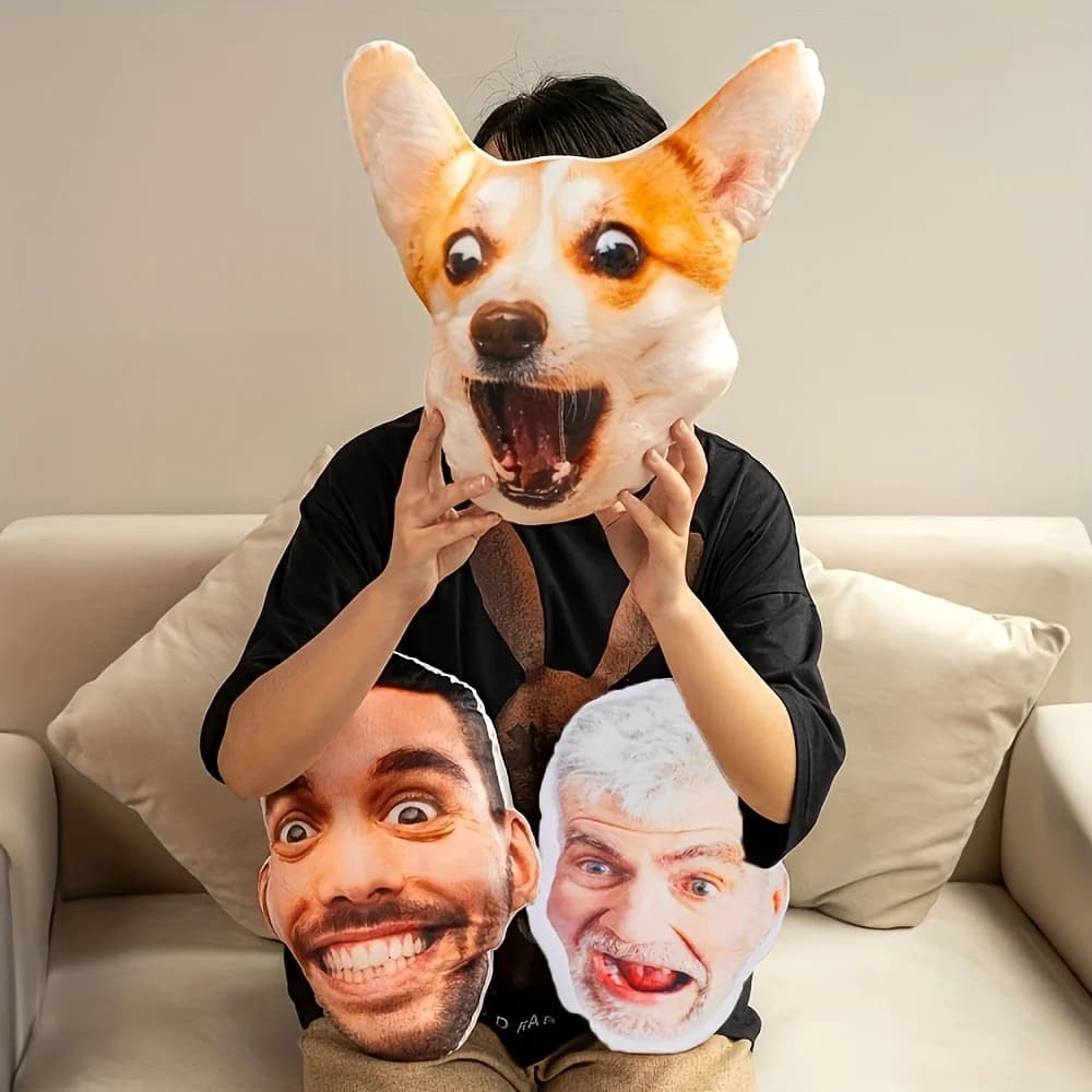 Cuscini fotografici divertenti personalizzabili, peluche personalizzati in polipropilene per animali domestici, stampa fronte-retro unica, maglia morbida PP