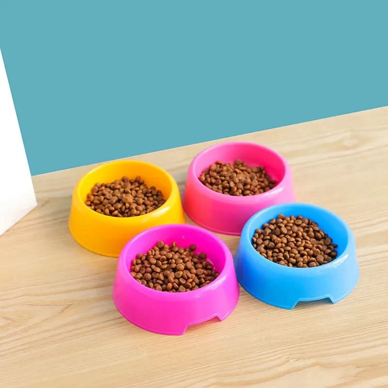 Ciotola in Plastica per Cani e Gatti, Graziosa Ciotola Rotonda per Alimenti, Accessori per Animali Domestici