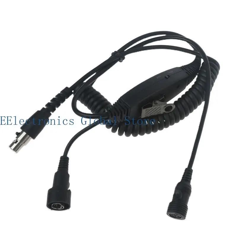 462B Cavo prolunga per cuffie Cavo per cuffie aeronautiche a 5 pin Cavo collegamento sostitutivo per walkie-talkie a