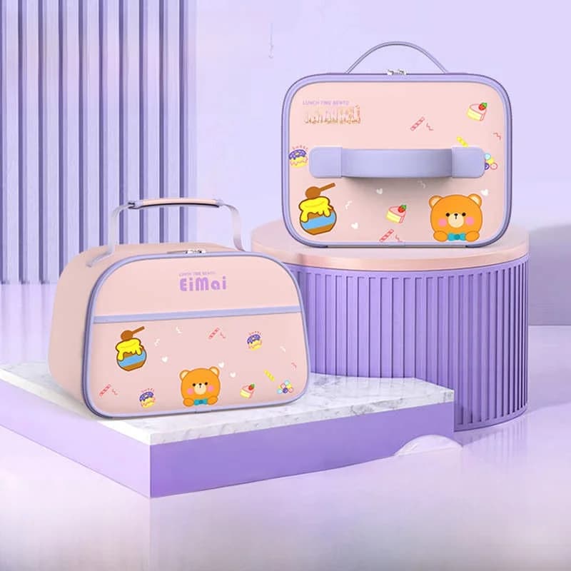 Thiened Borsa per il pranzo in foglio di alluminio Borsa portatile Borsa termica isolata Panno di bue impermeabile Imbottitura in cotone perlato per...