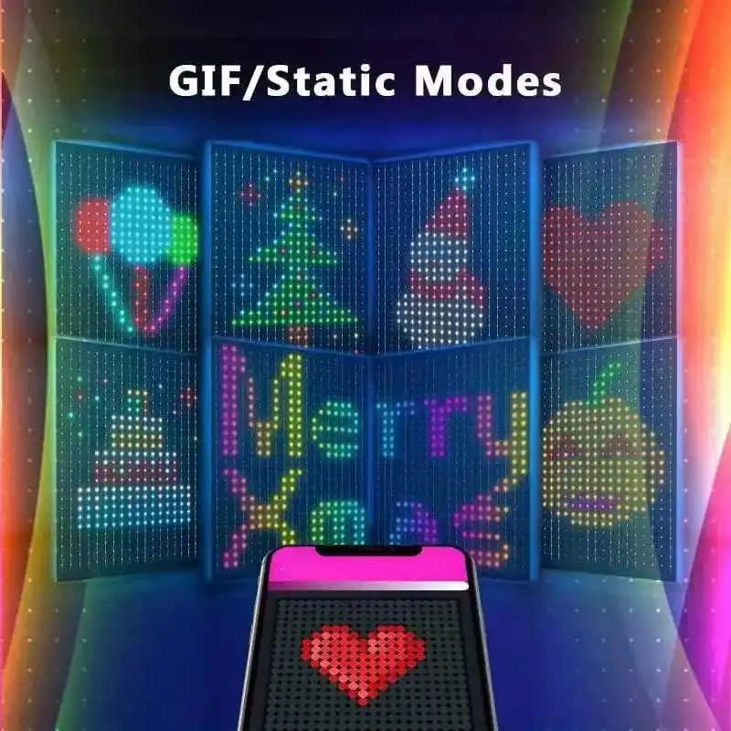 5V Smart LED Curtain Lights APP Controlled DIY Pattern RGB Color Changing Fairy Lights for Bedroom Party Wedding Home Decor