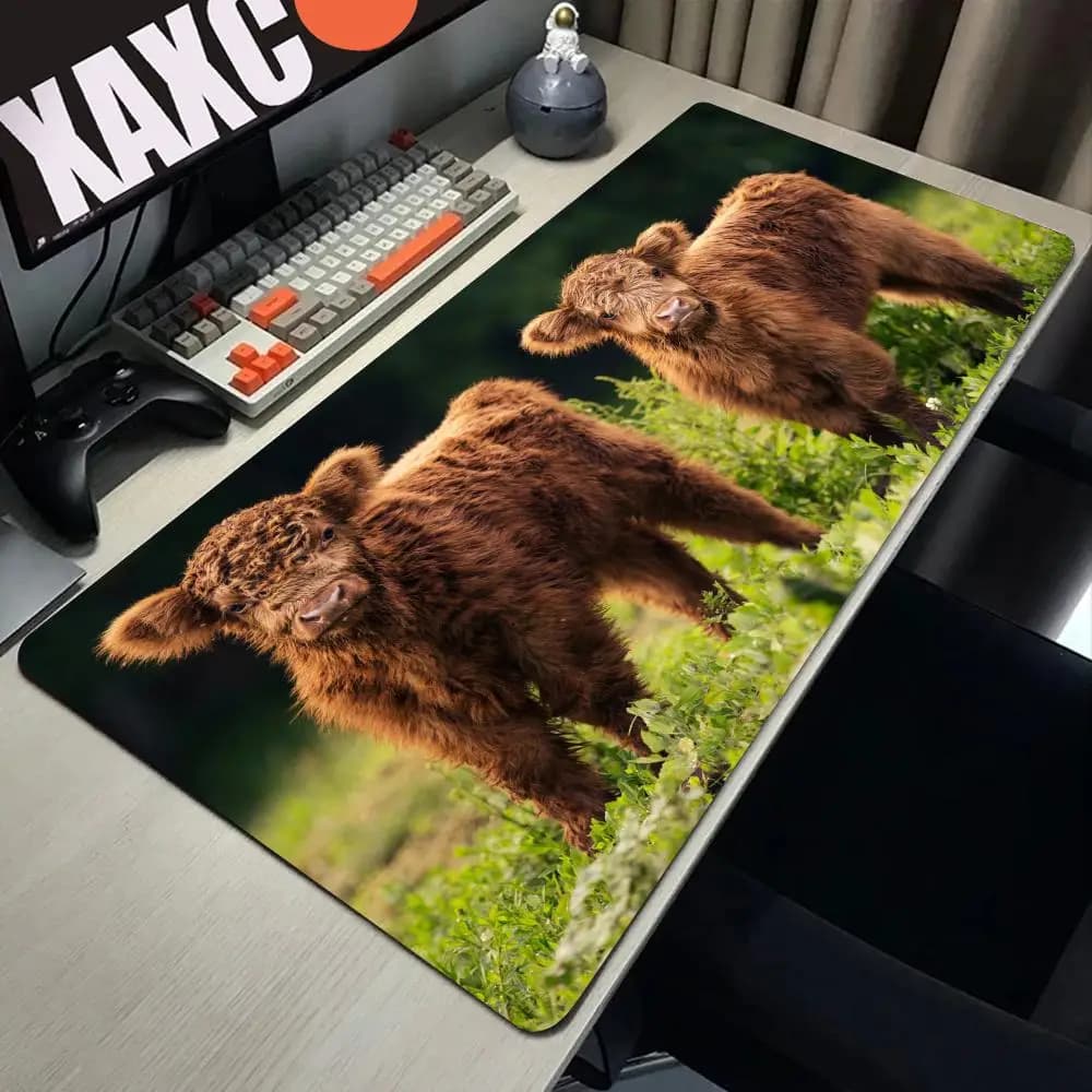 Tappetino da scrivania antiscivolo Highland Cow per ufficio da gioco tappetino per Mouse grande confortevole digitazione regalo di controllo del Mouse di precisione per adolescenti