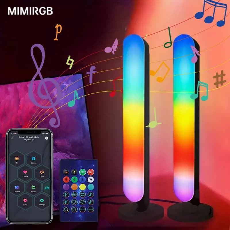 Barre luminose intelligenti con luce ritmica RGB Luci LED da gioco Regolazioni colore fai-da-te Telecomando Luce pickup USB Barra luminosa RGB da tavolo