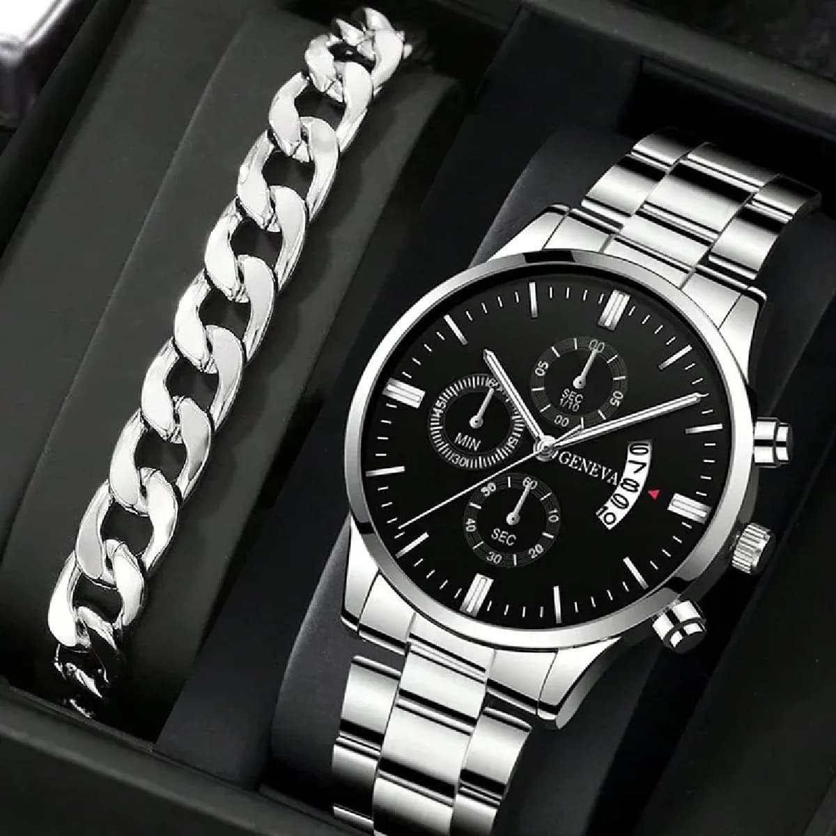 Men's Watch Stainless Steel Fashion Calendar Luxury Quartz Watch Working Watch Men's Wrist Watch