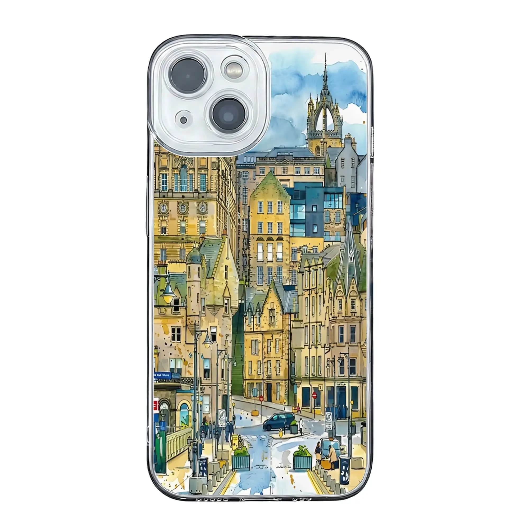 Cover anti-collisione per iPhone 17 16 15 14 13 12 11 Pro Max con motivo Waverley Bridge Edimburgo Scozia acquerello