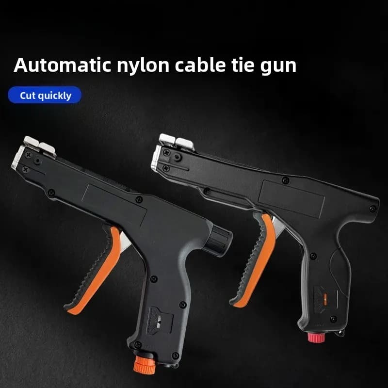Automatic Nylon Cable Tie Gun, Labor-Saving Tensioning & Cutting Tool, Adjustable Residual Strap Length Plier