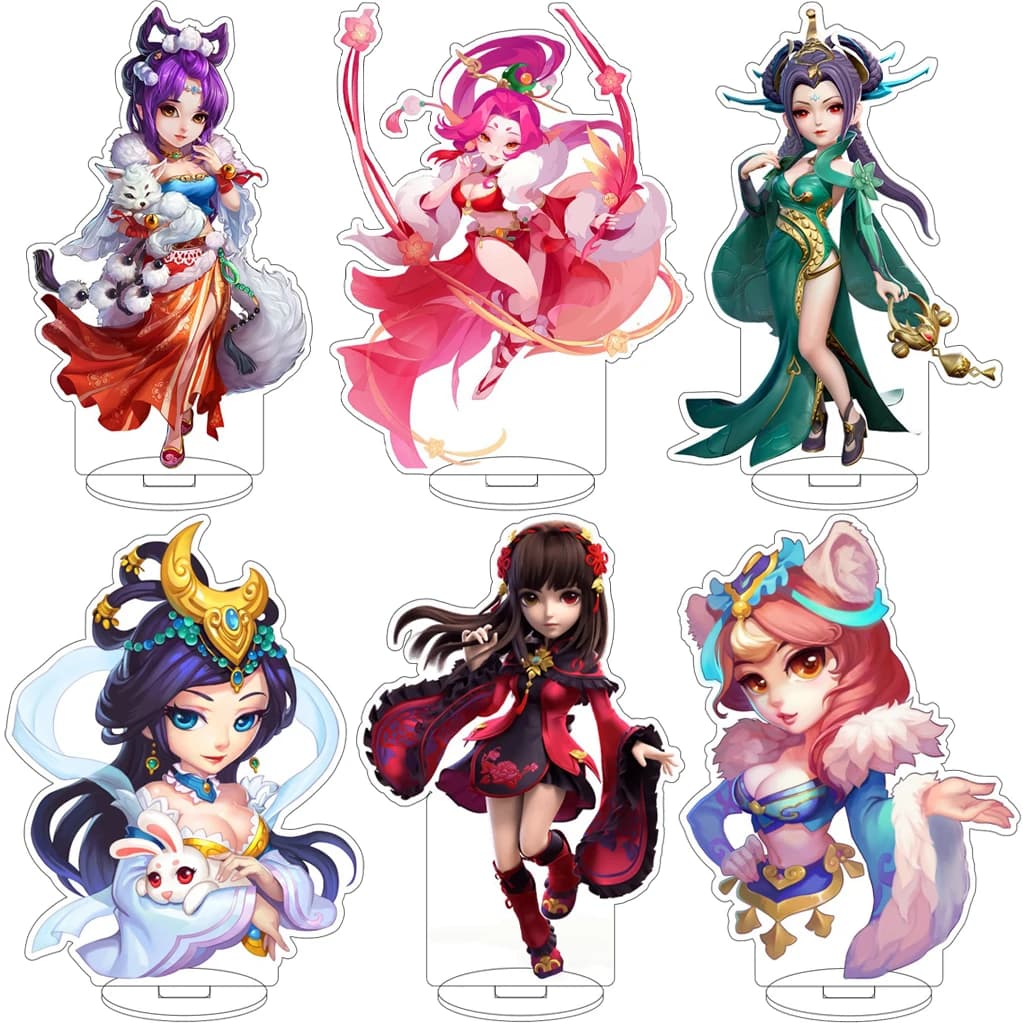 Statuetta in Acrilico da 16CM di Personaggi Anime e Videogiochi, Fantasy Westward Journey Online, Spadaccino, Demone Volpe, Principe Drago, Regalo e Ornamento