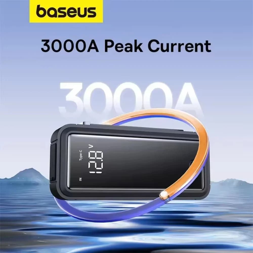 Baseus Super Capacitor Avviatore di emergenza per auto 3000A Caricatore per dispositivo booster per auto Batteria meno Avviamento per auto portatile per dispositivo di emergenza