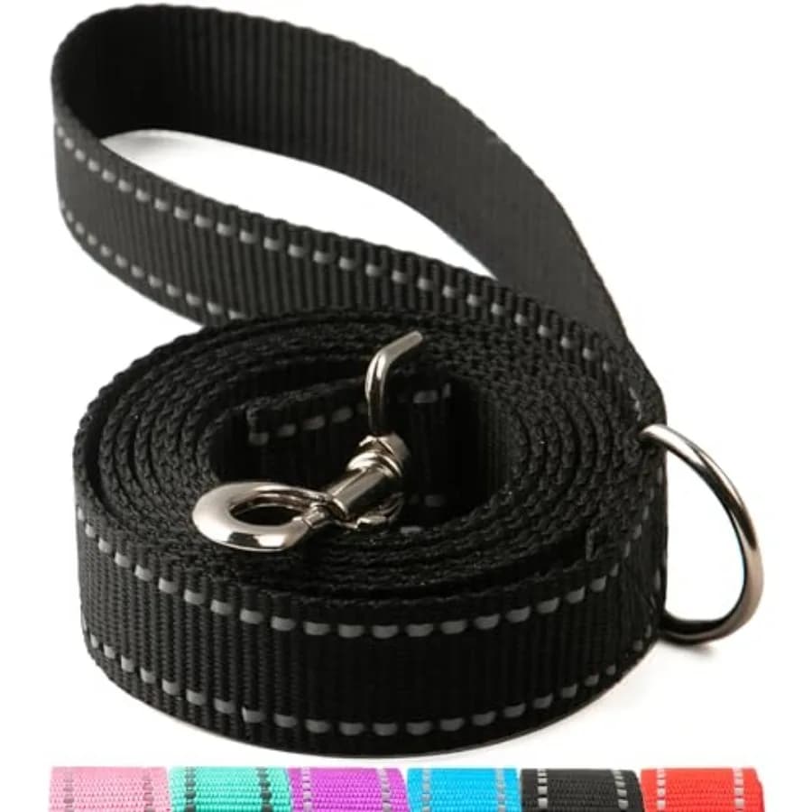 6FT Reflective Dog Leash for LargeandMedium and Small Dogs, Nylon Leashes for Walking and Training, 6 Foot Leash with D Ring, 6