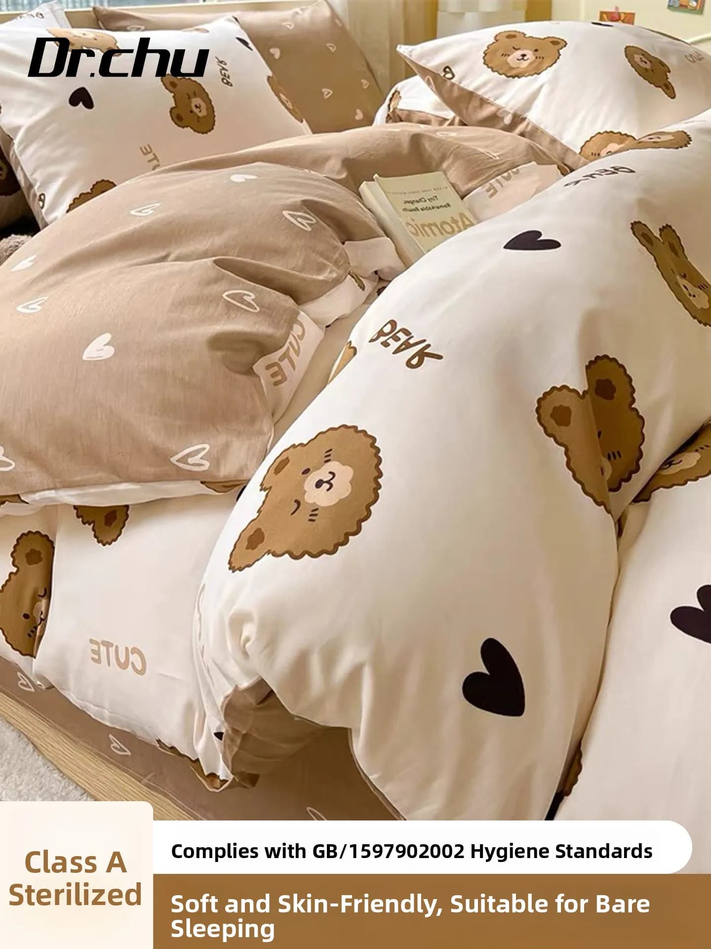 Set of Bed Linen Disposable to Four Pieces, Often and Portable, for Travels and Hotels, Anti-Size, with Sheets and Federa, Durable and Practical