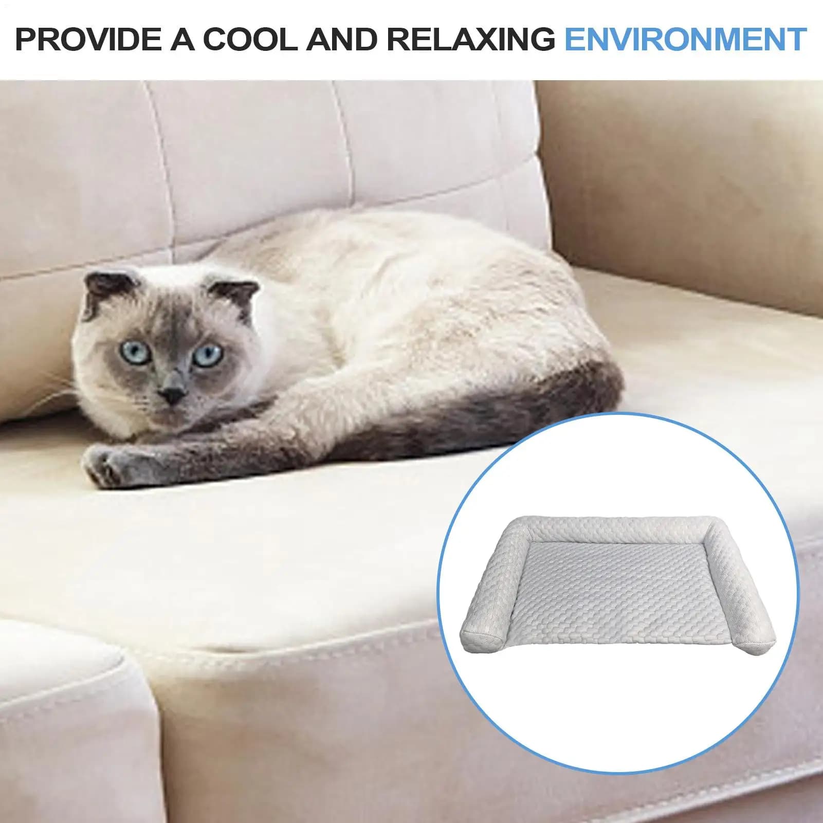 Letto fresco per cani Tappetino per cani per giornate calde Tappetino per ghiaccio portatile Cassette comode Supporto Soluzione per dormire per cucciole Gatti da viaggio