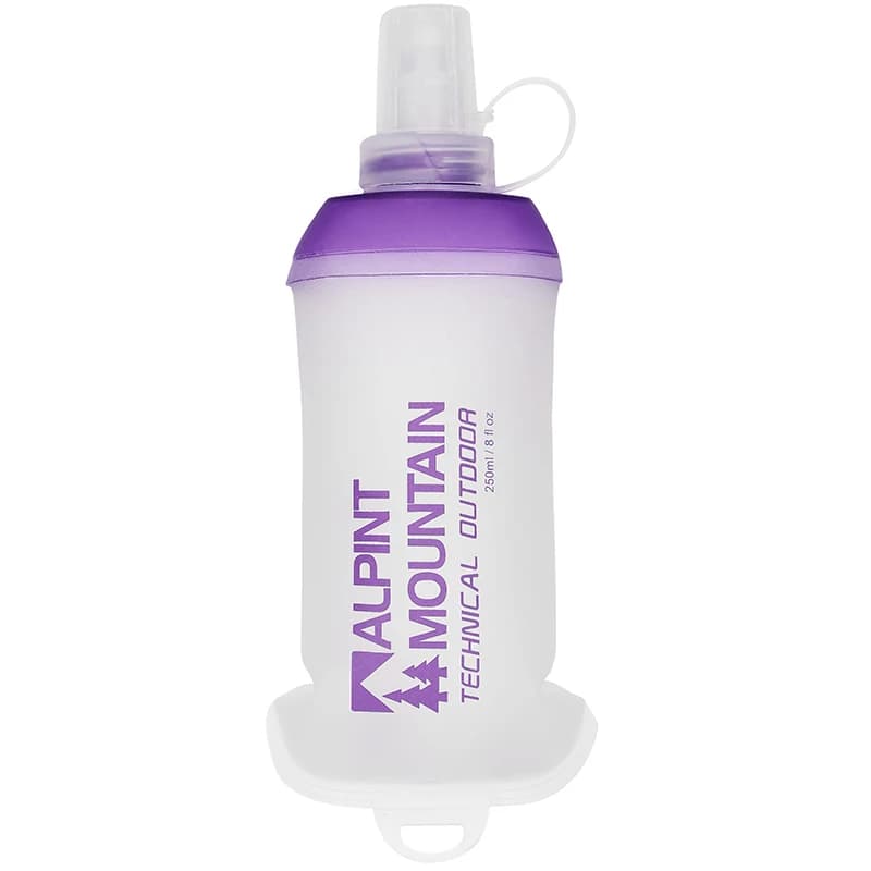 250ml Foldable Leak-Proof Soft Collapsible Water Bottle for Hydration Pack BPA Free TPU, Lightweight Soft Flask For Running